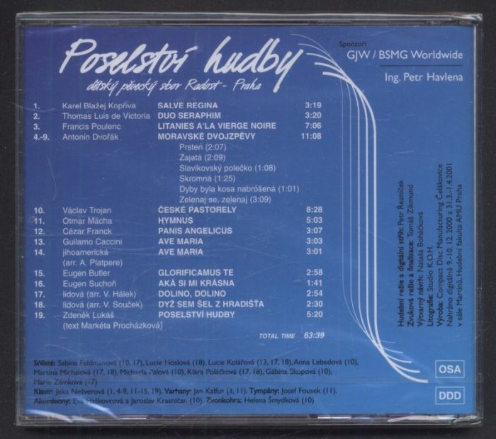 Dětský pěvecký sbor Radost - Poselství hudby (CD)