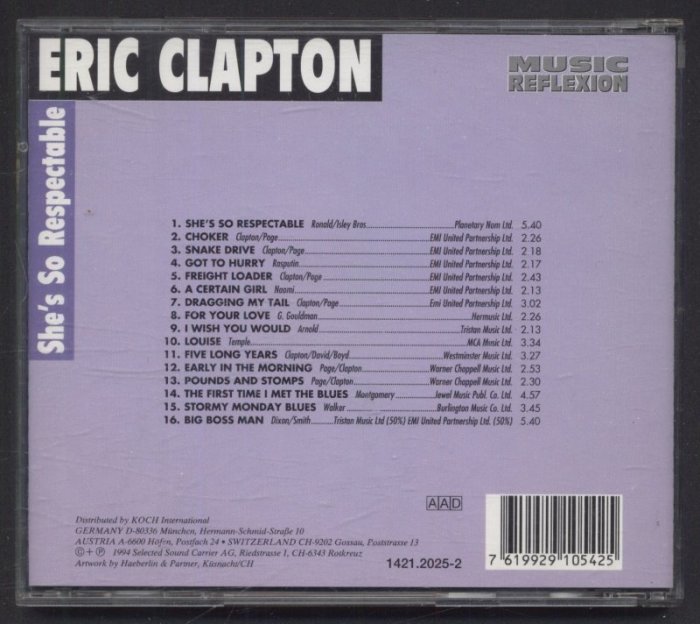 Eric Clapton - She's So Respectable (CD)