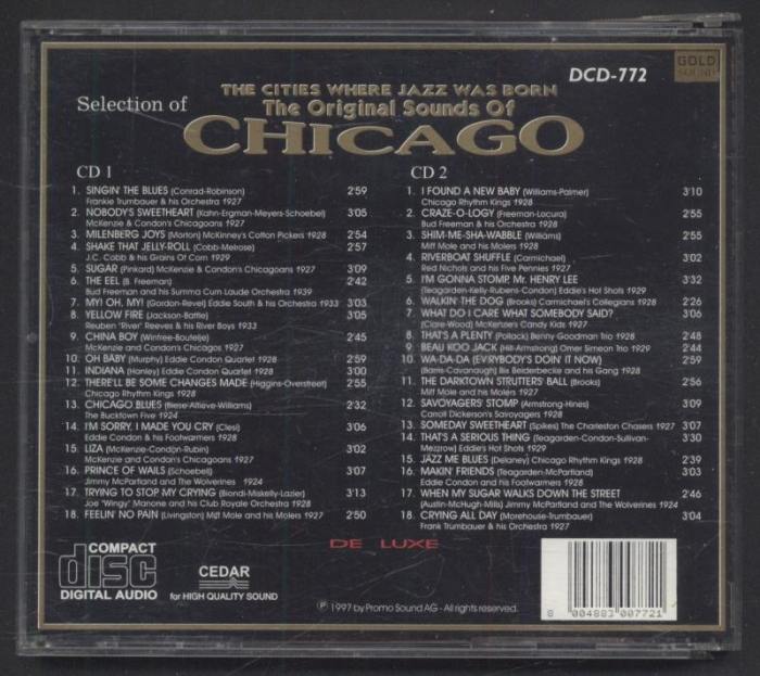 Various - Selection Of The Cities Where Jazz Was Born - The Original Sounds Of Chicago - De Luxe (2CD)