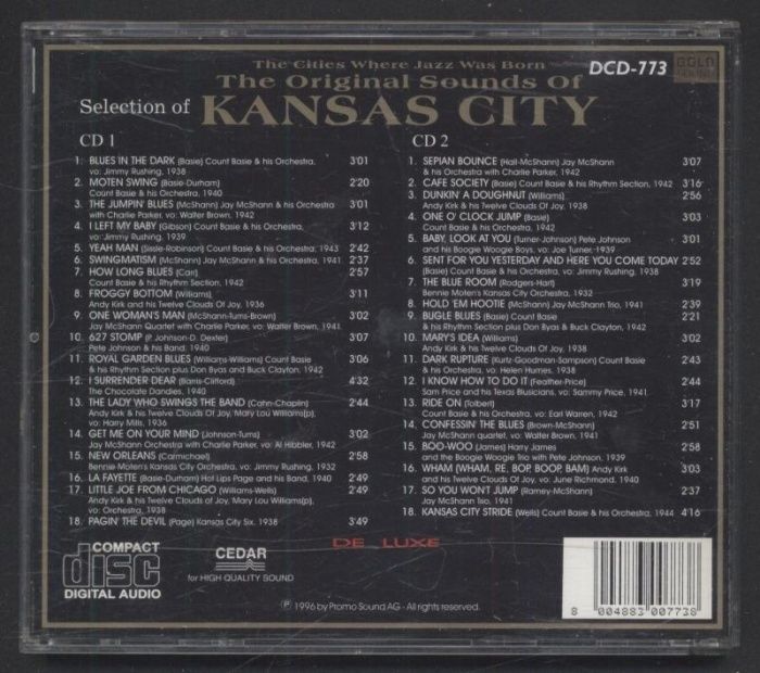 Various - Selection Of The Cities Where Jazz Was Born - The Original Sounds Of Kansas City - De Luxe (2CD)