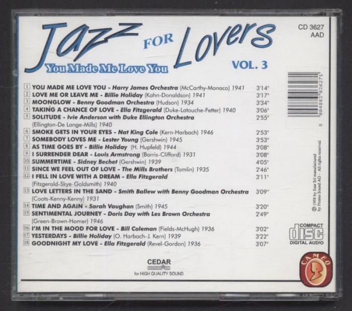 Various - Jazzy For Lovers Vol. 3 - You Made Me Love You (CD)