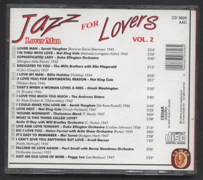 Various - Jazz For Lovers Vol. 2 - Lover Man (CD)