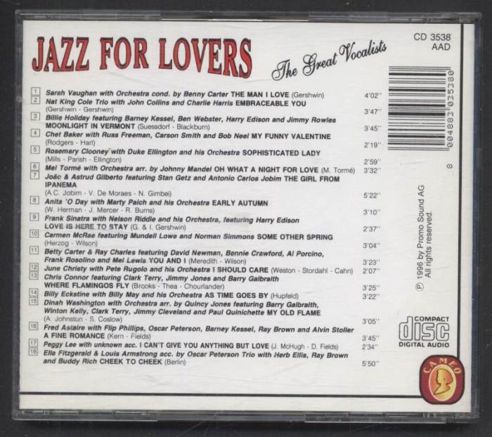 Various - Jazz For Lovers - The Great Vocalists (CD)