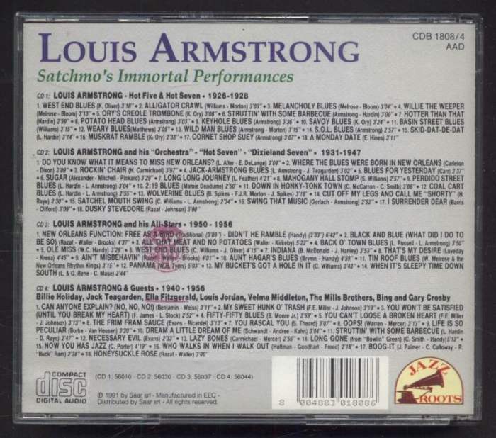 Louis Armstrong - Satchmo's Immortal Performances 1926-1956 (4CD)
