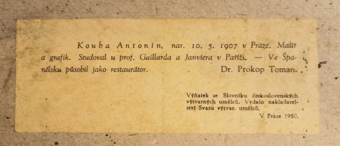 Antonín Kouba - Krajina (olej na lepence)