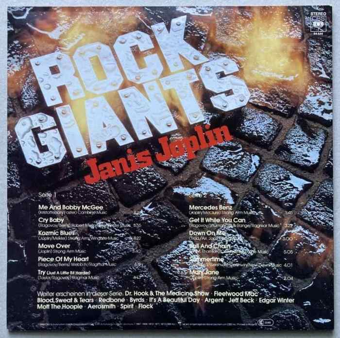 Janis Joplin - Rock Giants (LP)
