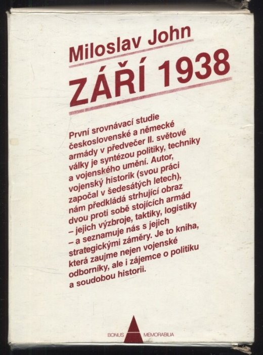 John, Miloslav - Září 1938 1. a 2. díl (dva svazky)