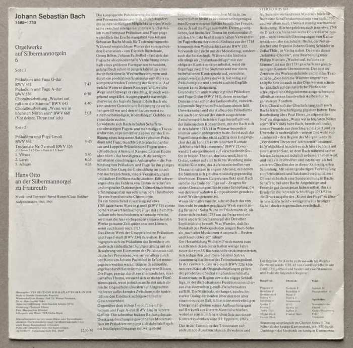 Bach, Hans Otto - Orgelwerke 6 (LP)