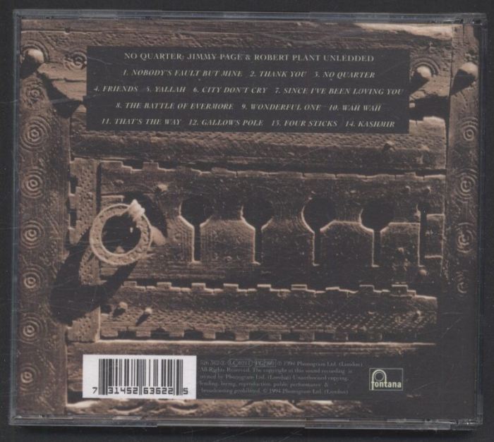 Jimmy Page & Robert Plant - No Quarter: Jimmy Page & Robert Plant Unledded (CD)