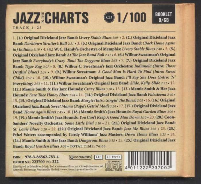 Various - Jazz In The Charts 1/100 (Tiger Rag (1917 -1921) (CD)