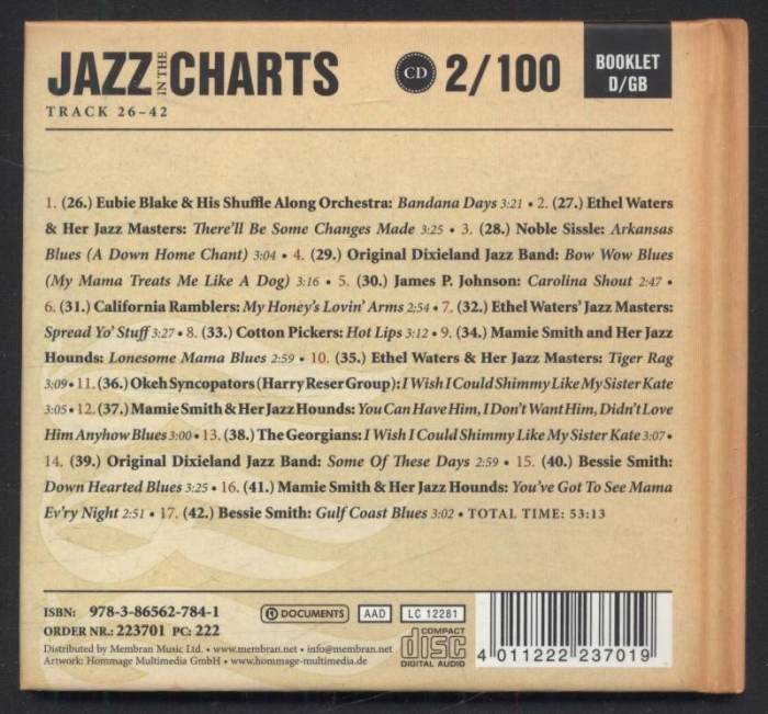 Various - Jazz In The Charts 2/100 (Track 26-42) (Hot Lips 1921-1923) (CD)