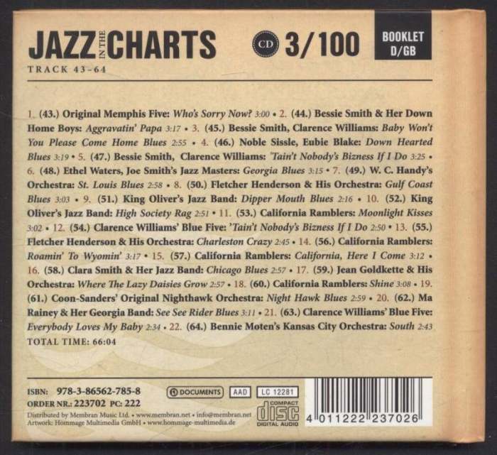 Various - Jazz In The Charts 3/100 (St. Louis Blues (1923-25) (CD)