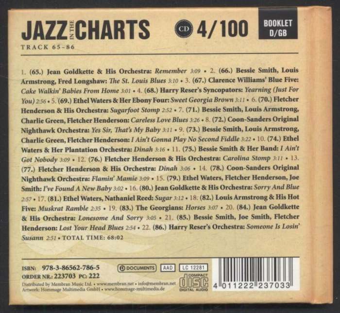 Various - Jazz in the Charts 4/100 - Yes Sir, That's My Baby (1925 -1926) (CD)