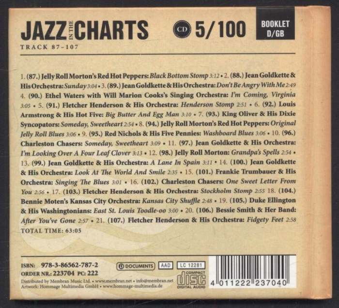 Various - Jazz In The Charts 5/100 (Track 87-107) (After You've Gone 1927) (CD)