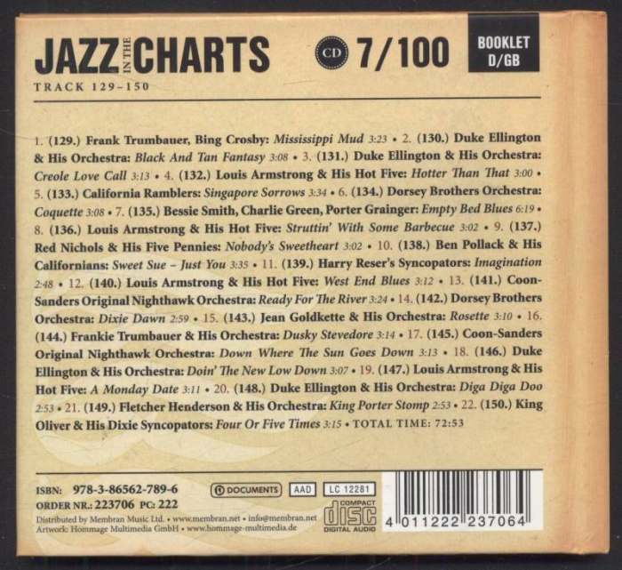 Various - Jazz In The Charts 7/100 (Track 129-150) (West End Blues 1928) (CD)