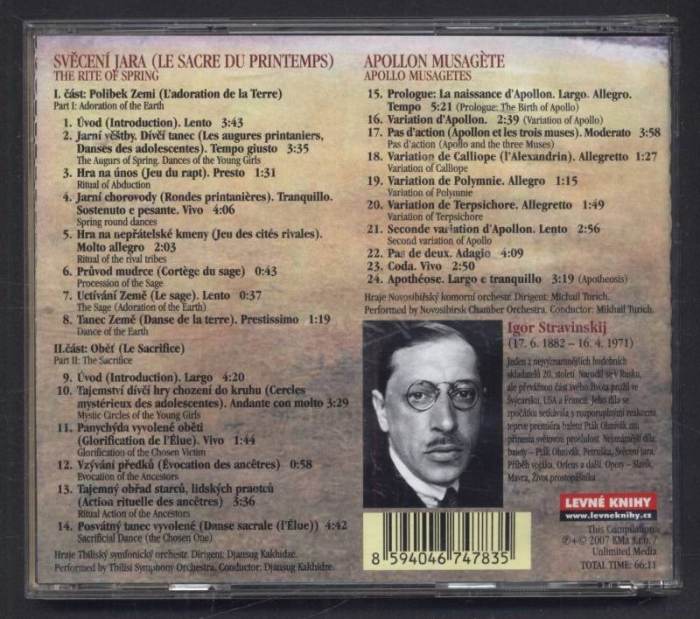 Igor Stravinskij, Česká filharmonie, Zdeněk Košler - Dva balety: Svěcení Jara a Apollon Musagete (CD)