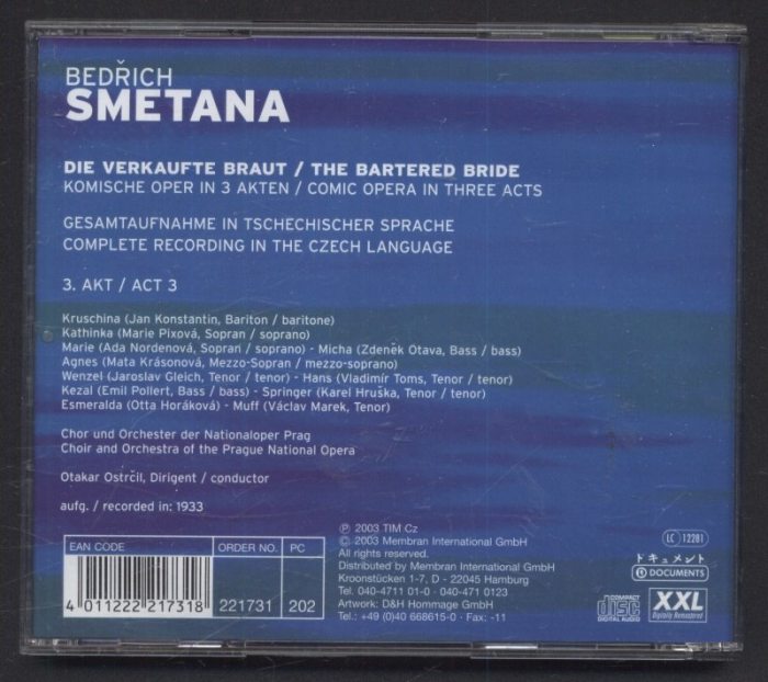 Smetana, Bedřich - Die Verkaufte Braut - The Bartered Bride (2CD)