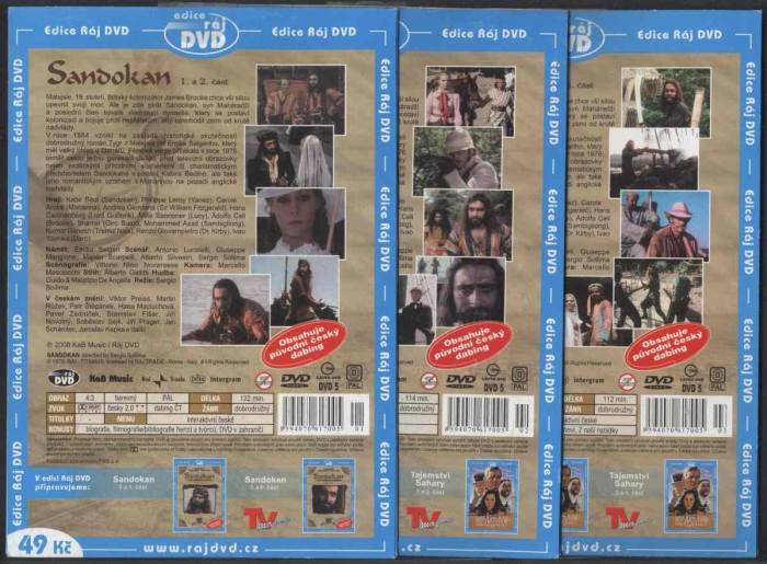 Sandokan : Tygr z Malajsie, části 1-6 (3DVD)