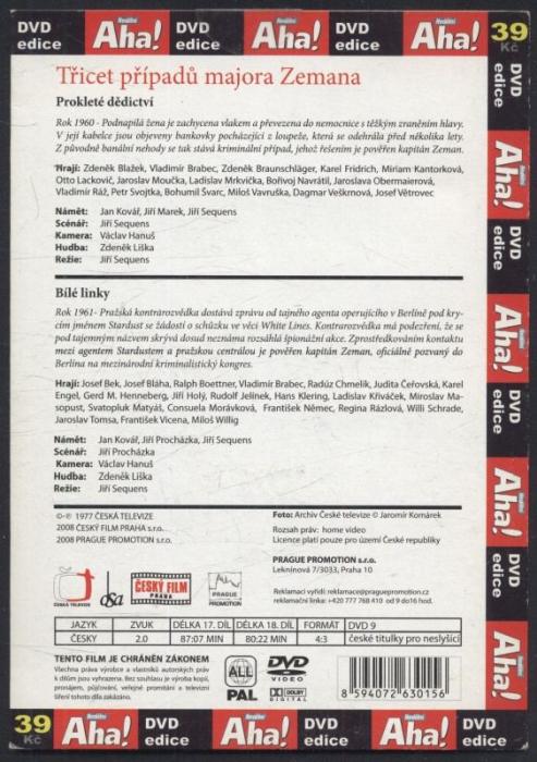 Třicet případů majora Zemana : 17. díl - Prokleté dědictví; 18. díl - Bílé linky (DVD)