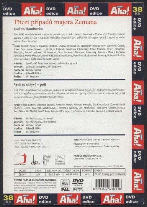 Třicet případů majora Zemana : 9. díl - Loď do Hamburku; 10. díl - Vrah se skrývá v poli (DVD)