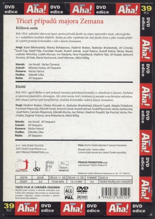 Třicet případů majora Zemana : 11. díl - Křížová cesta; 12. díl - Kleště (DVD)