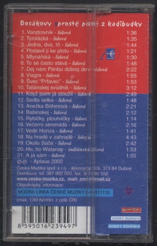 Jiří Bosák - Bosákovy sprosté písně z kadibudky (MC)