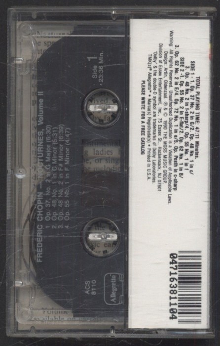 Guiomar Novaes / Chopin - Nocturnes (Complete) Vol. II (MC)