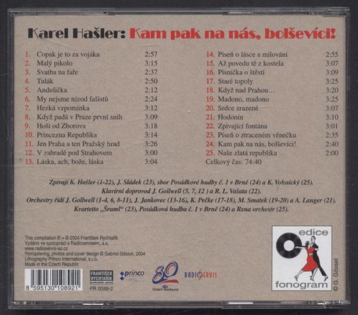 Karel Hašler - Kampak na nás, bolševíci! (CD)