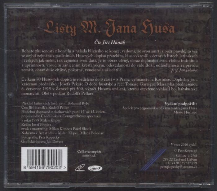 Listy M. Jana Husa. Čte Jiří Hanák. (CD)