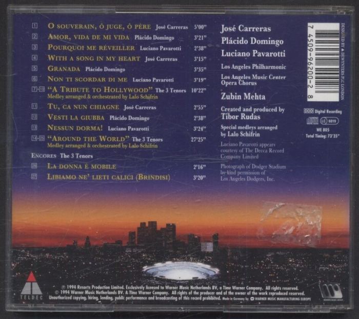 Carreras - Domingo - Pavarotti With Mehta - The 3 Tenors In Concert 1994 (CD)