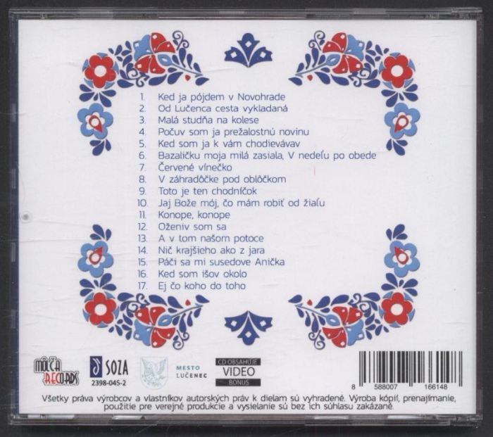 Ľubomír Lörinčík a Ľudový orchester - Od Lučenca cesta vykladaná - Piesne z Novohradu (CD)