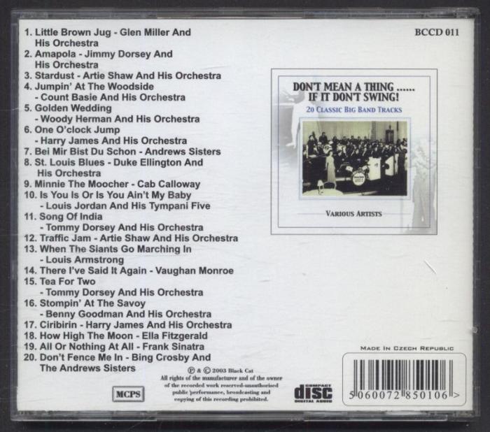 Various - Don't Mean a Thing...If It Don't Swing! - 20 Classic Big Band Tracks (CD)