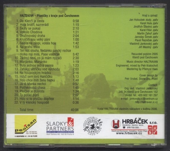 Haltravan - Písničky z kraje pod Čerchovem - Folkslieder von Čerchovsgebiet / Folk songs of Chodsko (CD)