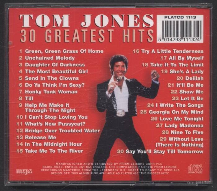 Tom Jones - 30 Greatest Hits Live In Concert (CD)