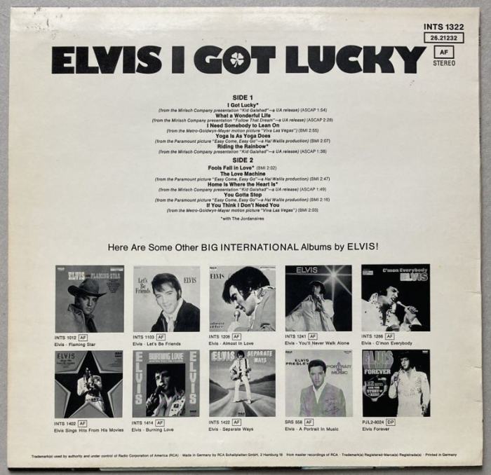 Elvis Presley - I Got Lucky (LP)
