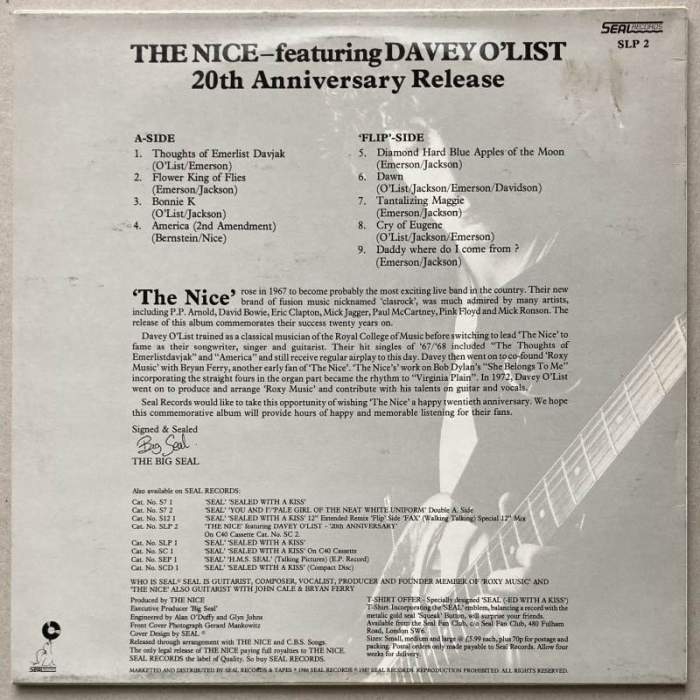 The Nice Featuring Davey O'List - 20th Anniversary (LP)