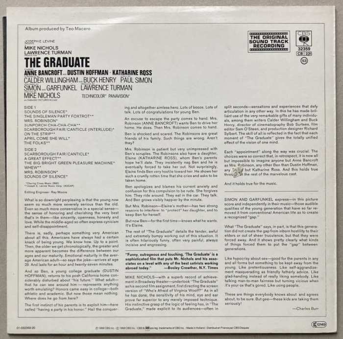 Simon & Garfunkel, Dave Grusin - The Graduate (Original Sound Track Recording) (LP)