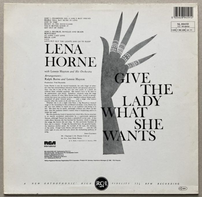 Lena Horne - Give The Lady What She Wants (LP)