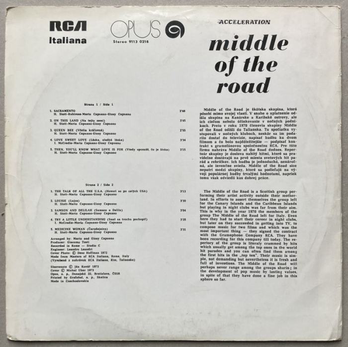 Middle Of The Road - Acceleration (LP)