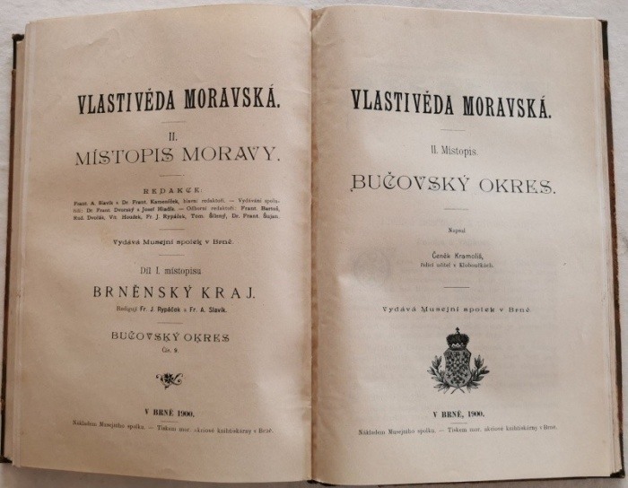 různí autoři - Vlastivěda moravská - Místopis Moravy - Brněnský okres - Blanský okres - Bučovský okres (v jednom svazku)