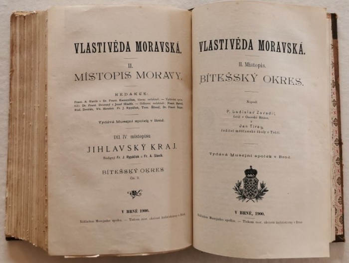 různí autoři - Vlastivěda moravská - Místopis Moravy - Znojemský okres - Jihlavský okres - Bítešský okres (v jednom svazku)