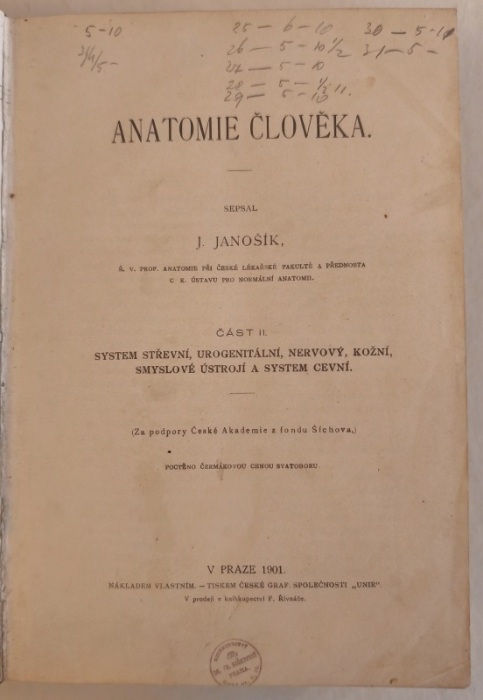Janošík, Jan - Anatomický atlas ku studiu a praktické potřebě; Anatomie člověka