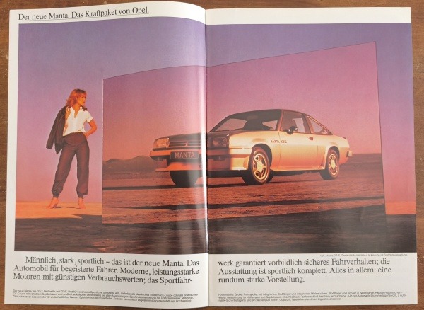 Opel Manta. Der neue Manta. Das Kraftpaket von Opel (reklamní prospekt) německy