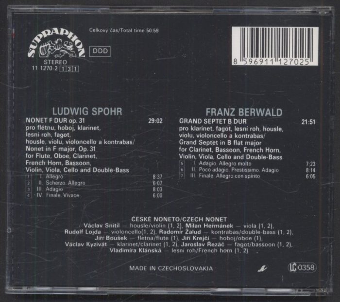 Czech Nonet - Ludwig Spohr - Nonet / Franz Berwald - Grand Septet (CD)