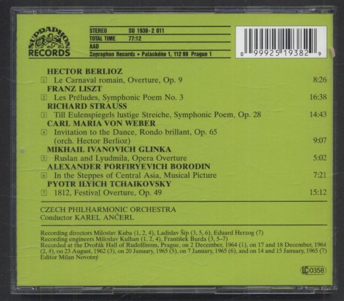 Liszt / Berlioz / Tchaikovsky / Weber / Borodin / Strauss / Glinka - Les Préludes, Le Carnaval romain, 1812 Overture, Invitation to the Dance, In the Steppes of Central Asia, Till Eulenspiegels lustige Streiche, Ruslan and  Lyudmila (CD)
