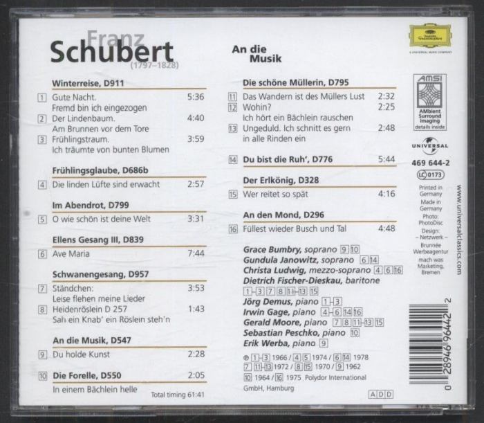 Franz Schubert - An Die Musik (CD)