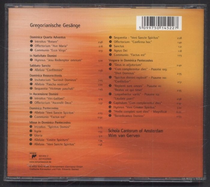 Wim van Gerven - Gregorianische Gesänge (CD)