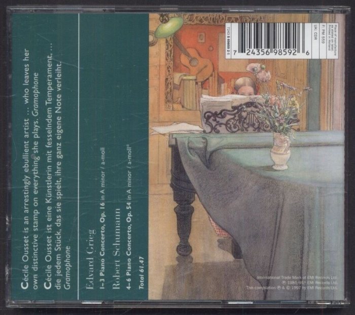 Ludwig Van Beethoven - Gabriela Beňačková, Marjana Lipovšek, Gösta Winbergh, Hermann Prey, Sbor státní opery Vídeň, Wiener Philharmoniker, Claudio Abbado - Symfonie 9 (CD)Edvard Grieg - Robert Schumann - Cécile Ousset, London Symphony Orchestra, Neville M