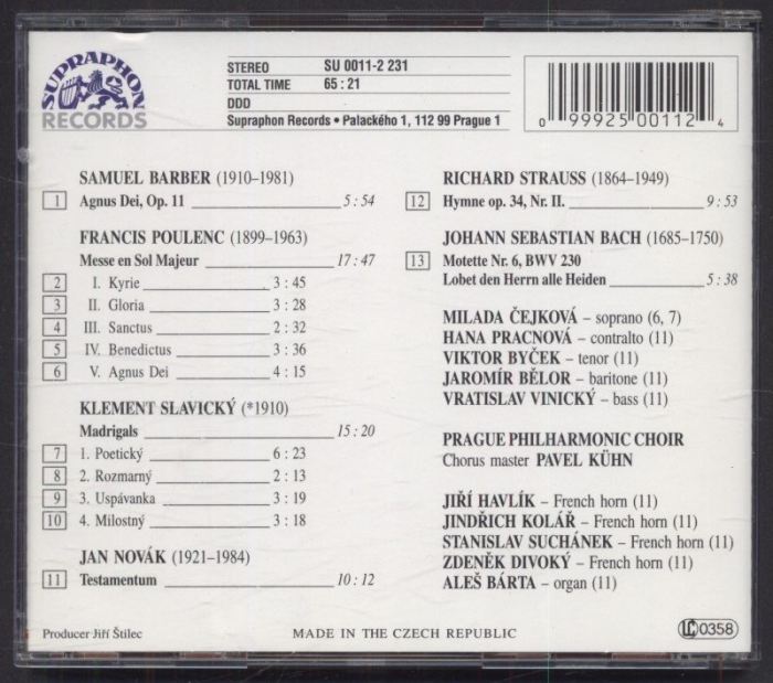 Prague Philharmonic Choir, Pavel Kühn - Agnus Dei (CD)