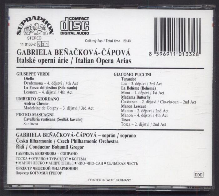 Gabriela Beňačková-Čápová, Czech Philharmonic Orchestra, Bohumil Gregor - Operatic Recitals 2 (CD)